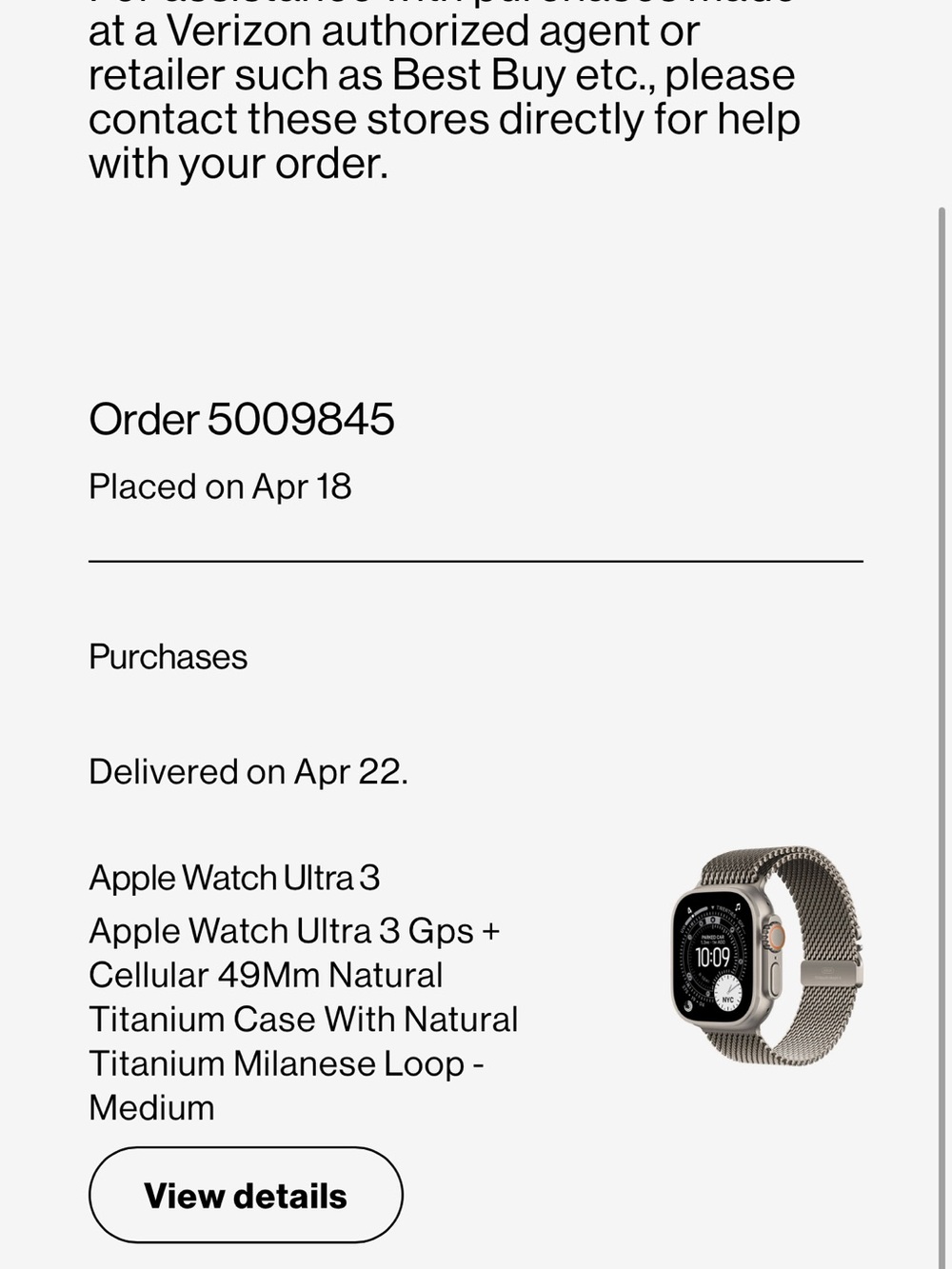 Apple Watch Ultra 3 band with Natural Titanium Milanese Loop - Silver/Titanium - Picture 3 of 3